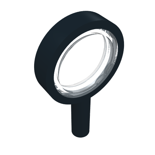 Loupe d'équipement avec lentille transparente amovible (Equipment Magnifying Glass with Removable Trans-Clear Lens)