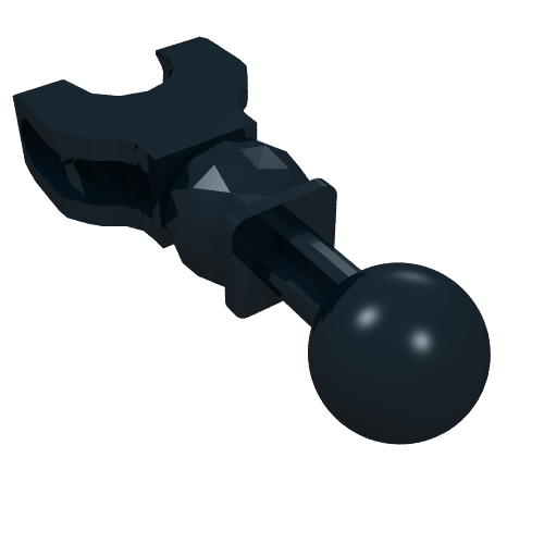 Rendu LDraw de Grande figurine squelette, membre, 5l avec rotule sur l'axe et logement de rotule (Large Figure Skeletal, Limb, 5L with Ball Joint on Axle and Ball Socket), couleur indicative