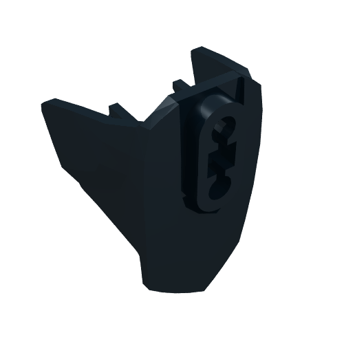 Rendu LDraw de Couvercle de membre de grande figurine, taille 4, armure avec prise de rotule (Large Figure Limb Cover, Size 4, Armor with Ball Joint Socket), couleur indicative