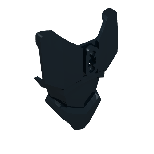 Rendu LDraw de Grande couverture de torse de figurine, armure avec 2 trous de poitrine et douille de joint à bille (Large Figure Torso Cover, Armour with 2 Chest Holes and Ball Joint Socket), couleur indicative