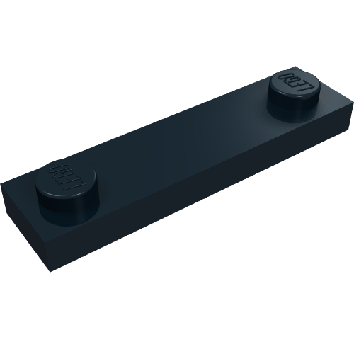 Plaque spéciale 1 x 4 avec 2 tenons, 3 tubes inférieurs (Plate Special 1 x 4 with 2 Studs, 3 Bottom Tubes)