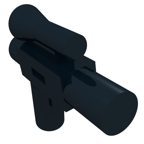 Rendu LDraw de Pistolet d'arme / blaster petit (Star Wars) (Weapon Gun / Blaster Small (Star Wars)), couleur indicative