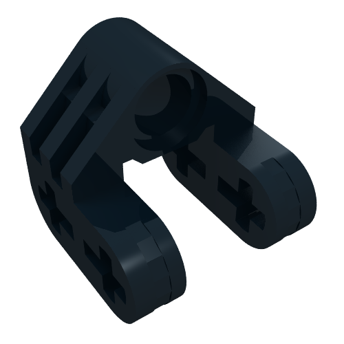 Rendu LDraw de Raccord Technic pour axe et connecteur perpendiculaire et fendu (Technic Axle and Pin Connector Perpendicular Split), couleur indicative