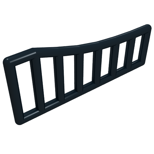 Rendu LDraw de Barre 1 x 8 x 3 - 1 x 8 x 4 incurvée (Bar 1 x 8 x 3 - 1 x 8 x 4 Curved), couleur indicative