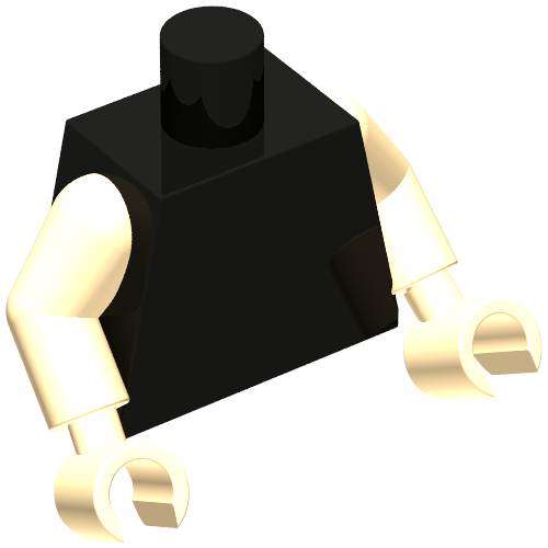 Rendu LDraw de torse, Light Nougat Arms and Hands [Plain], couleur indicative