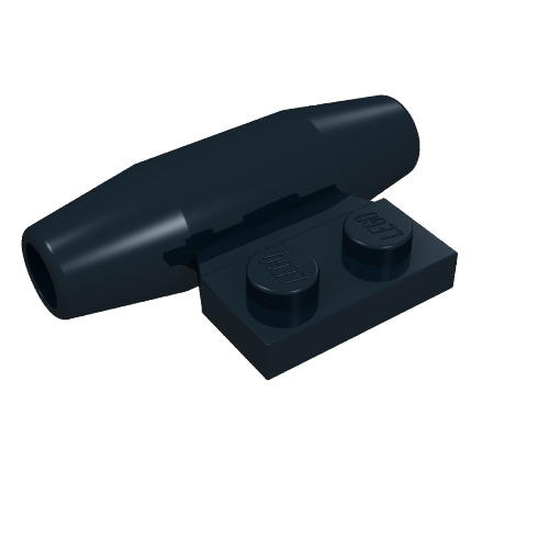 Rendu LDraw de Moteur, lisse petit, 1 x 2 plaques latérales avec porte-essieux et fente (Engine, Smooth Small, 1 x 2 Side Plate with Axle Holders and Slot), couleur indicative
