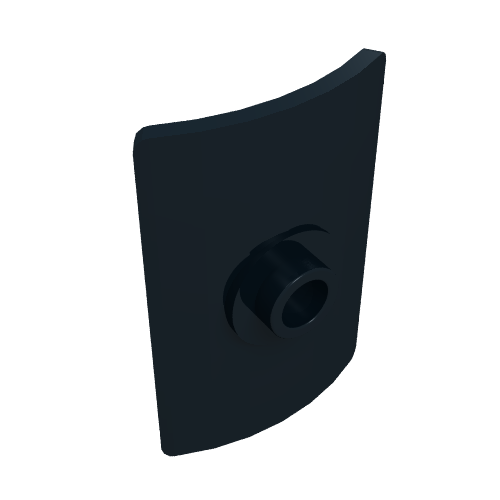 Rendu LDraw de Bouclier Rectangulaire avec tenon (Shield Rectangular Curved with Stud), couleur indicative