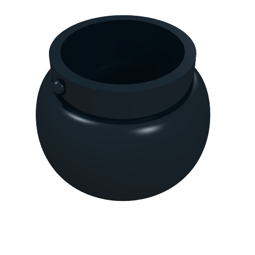 Rendu LDraw de Minifigurine Pot Petit avec poignée Supports (Minifig Pot Small with Handle Holders), couleur indicative