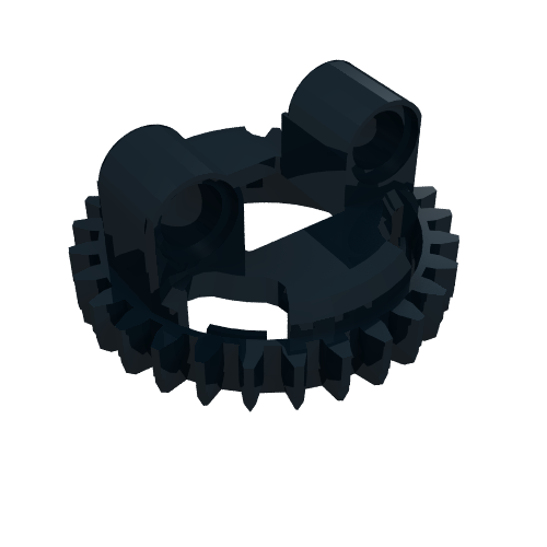 Rendu LDraw de Technic Platine Petite Base, 28 Dents (Technic Turntable Small Base, 28 Tooth), couleur indicative