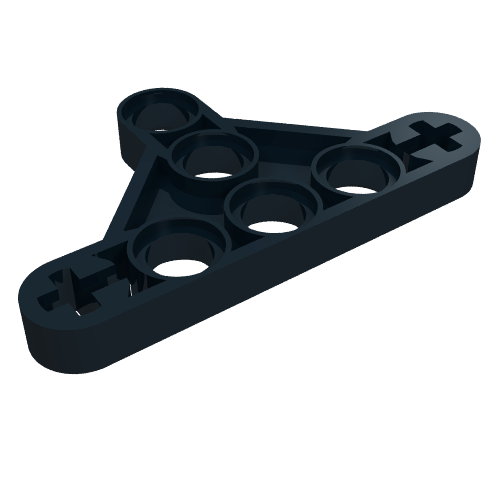 Rendu LDraw de Poutre Technic triangulaire mince [type II] (Technic Beam Triangle Thin [Type II]), couleur indicative