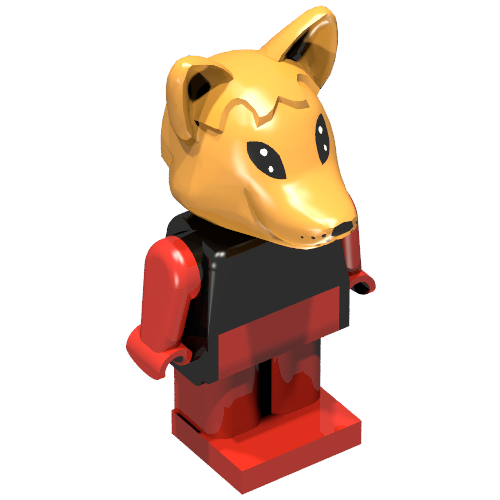 Rendu LDraw de Fabuland Figure Fox 1, couleur indicative