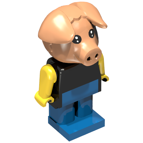 Rendu LDraw de Fabuland figurine Pig 2 (Fabuland Figure Pig 2), couleur indicative