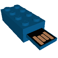Électrique brique 2 x 4 avec clé USB 16GB (Electric Brick 2 x 4 with USB Flash Drive 16GB)