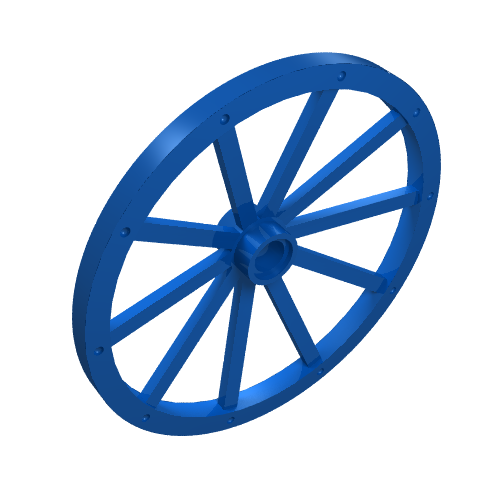 Rendu LDraw de Chariot géant (56mm d., 7 tenons dia.) (Wheel Wagon Giant (56mm D., 7 studs Dia.)), couleur indicative