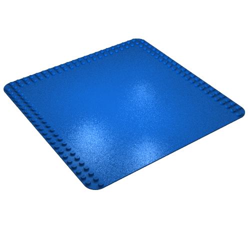 Rendu LDraw de Plaque de base 24 x 24 avec tenons sur les bords (Baseplate 24 x 24 with Studs on Edges), couleur indicative