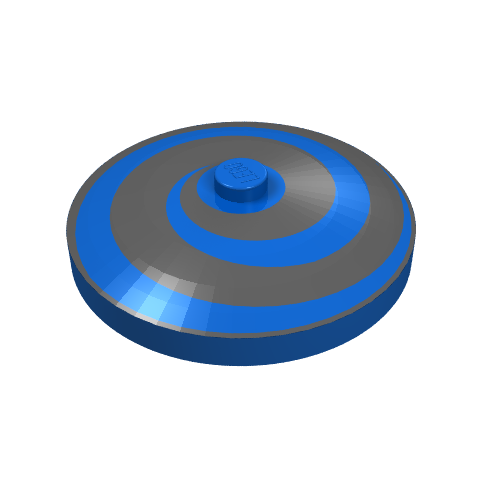 Rendu LDraw de Plat 4 x 4 inversé [Radar] avec motif imprimé en spirale noire (Dish 4 x 4 Inverted [Radar] with Black Spiral Print), couleur indicative
