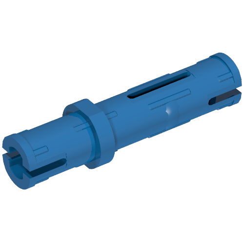 Pince Technic longue avec nervures de frottement longitudinales, 1 fente centrale (Technic Pin Long with Friction Ridges Lengthwise, 1 Center Slot)