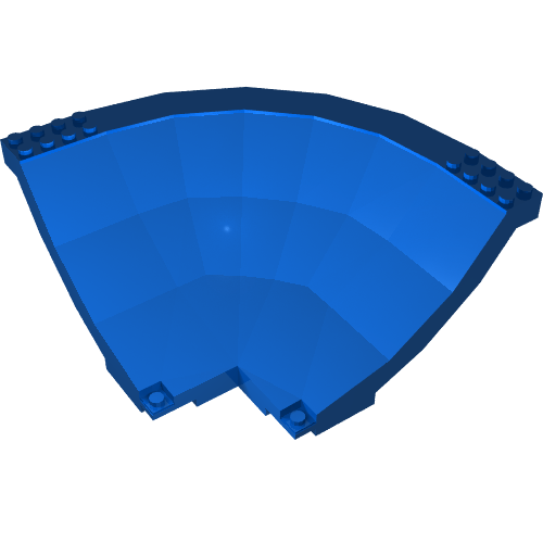 Rendu LDraw de Section d'aréna de sports / coin de rampe de snowboard (Sports Arena Section / Snowboard Ramp Corner), couleur indicative