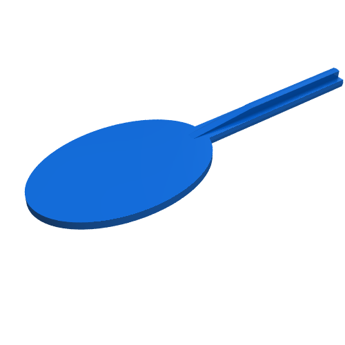 Rendu LDraw de Homemaker figurine outil aviron / pagaie (Homemaker Figure Tool Oar / Paddle), couleur indicative