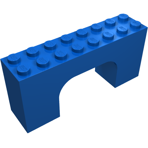 Rendu LDraw de Brique Arche 2 x 8 x 3 (Brick Arch 2 x 8 x 3), couleur indicative
