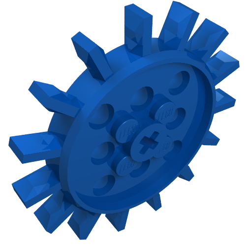 Rendu LDraw de Engrenage Technic 15 grande dent (Technic Gear 15 Large Tooth), couleur indicative