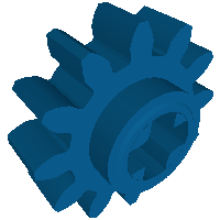 Rendu LDraw de Engrenage Technic 12 dents avec trou pour axe (Technic Gear 12 Tooth with Axle Hole), couleur indicative