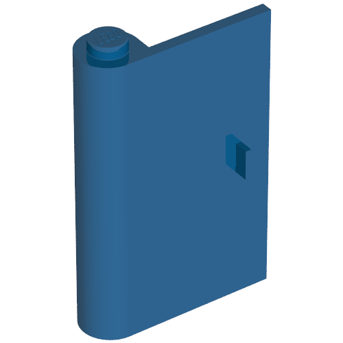 Rendu LDraw de Porte 1 x 3 x 4 Gauche avec poignée fine (Door 1 x 3 x 4 Left with Thin Handle), couleur indicative