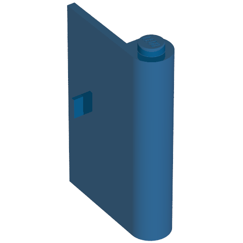 Rendu LDraw de Porte 1 x 3 x 4 droite avec poignée fine (Door 1 x 3 x 4 Right with Thin Handle), couleur indicative