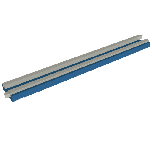Rendu LDraw de Train Track 12V Conducting Rail Straight sans Cable Connection trou, couleur indicative