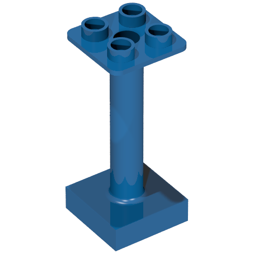 Rendu LDraw de Support Duplo / Support parapluie avec base carrée (pour 92002) (Duplo Support / Umbrella Stand with Square Base (fits 92002)), couleur indicative