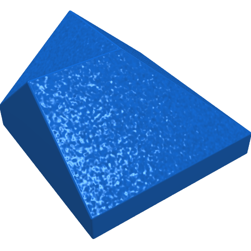 Rendu LDraw de Brique inclinée 45° 2 x 2 double convexe / double concave (Brick Sloped 45° 2 x 2 Double Convex / Double Concave), couleur indicative
