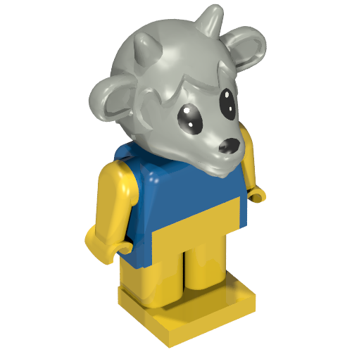 Rendu LDraw de Figurine Fabuland chèvre 2 (Fabuland Figure Goat 2), couleur indicative