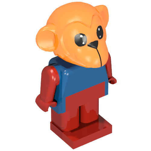 Rendu LDraw de Figurine Fabuland singe 7 (Fabuland Figure Monkey 7), couleur indicative