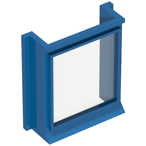 Rendu LDraw de Fenêtre 1 x 3 x 3 avec verre pour briques fendues (Window 1 x 3 x 3 with Glass for Slotted Bricks), couleur indicative