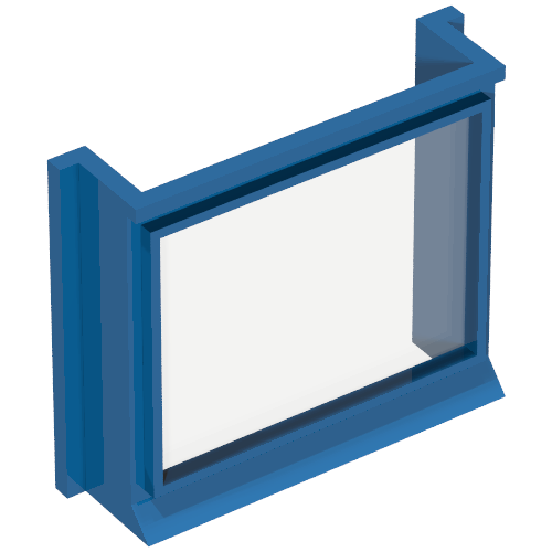 Rendu LDraw de fenêtre 1 x 4 x 3 avec Glass for Slotted Bricks, couleur indicative