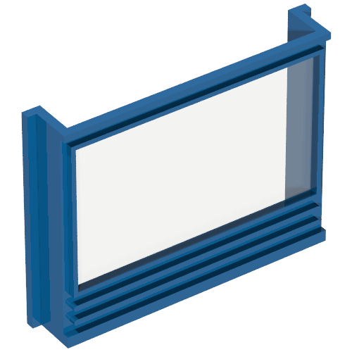 Rendu LDraw de fenêtre 1 x 6 x 4 Panorama avec Glass for Slotted Bricks, couleur indicative