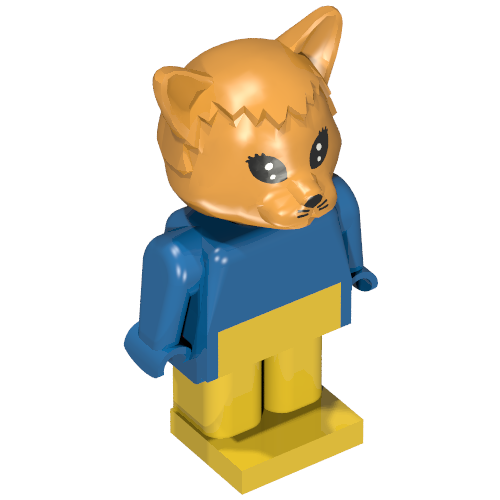 Rendu LDraw de Fabuland Figurine Cat 5 (Fabuland Figure Cat 5), couleur indicative