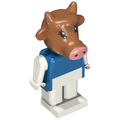 Rendu LDraw de Fabuland figurine Cow [Clover/Clara] (Fabuland Figure Cow [Clover/Clara]), couleur indicative