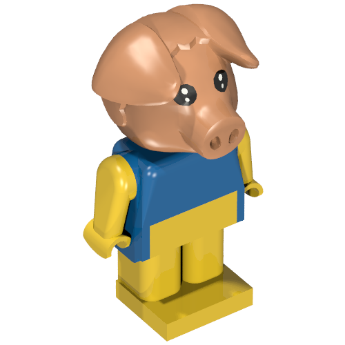 Rendu LDraw de Fabuland figurine Pig 1 (Fabuland Figure Pig 1), couleur indicative