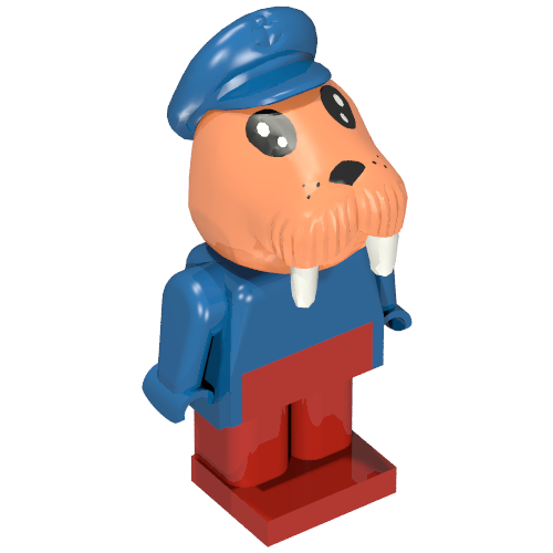 Rendu LDraw de Fabuland figurine morse 2 (Fabuland Figure Walrus 2), couleur indicative