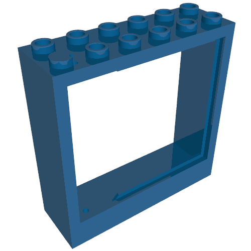 Rendu LDraw de Fabuland, porte Frame 2 x 6 x 5, couleur indicative