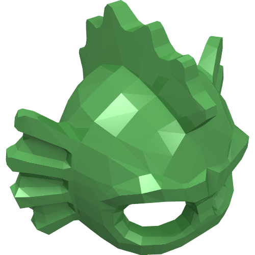 Masque, Créature de marais avec trous d'œil, palmes et pointes (Mask, Swamp Creature with Eye Holes, Fins and Spikes)