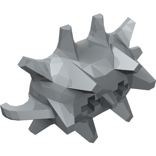Rendu LDraw de Weapon Spiked Ball Half avec 2 axe trou, couleur indicative