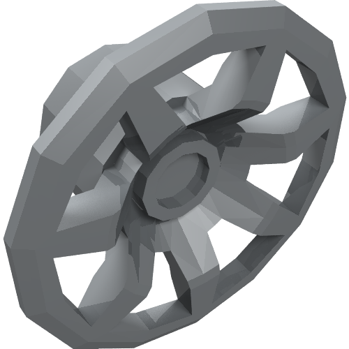 Rendu LDraw de Couvercle de roue 7 rayons pour roue 55982 (Wheel Cover 7 Spoke for Wheel 55982), couleur indicative