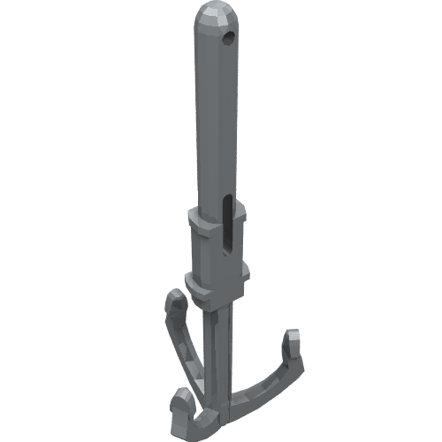 Rendu LDraw de Tool Grappling Hook avec connecteur and Extension, couleur indicative