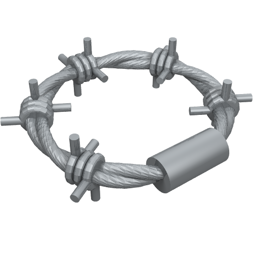 Rendu LDraw de Équipement fil de fer barbelé bobine (Equipment Barbed Wire Coil), couleur indicative