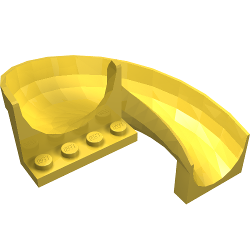 Rendu LDraw de Glissière incurvée à 180° (Slide Curved 180°), couleur indicative