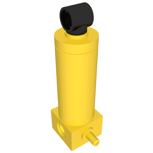 Rendu LDraw de Pneumatic Cylinder avec 1 Inlet Medium (48mm), couleur indicative