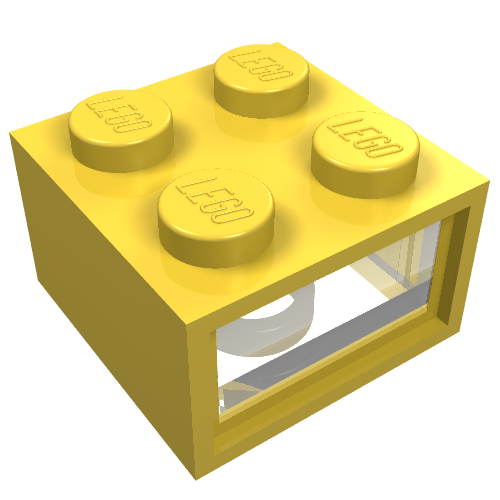 Rendu LDraw de Brique légère 2 x 2 type 1 - 4.5v [complet] (Light Brick 2 x 2 Type 1 - 4.5V [Complete]), couleur indicative
