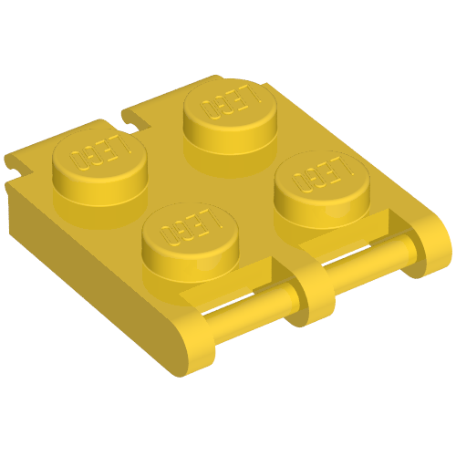 Rendu LDraw de Scala, plaque Spécial 2 x 2 avec barre d'extrémité et clips d'extrémité (Segment Bracelet humain) (Scala, Plate Special 2 x 2 with End Bar and End Clips (Human Bracelet Segment)), couleur indicative